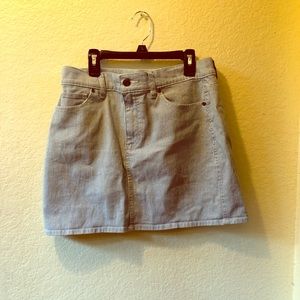 Blue and white pinstripe skirt